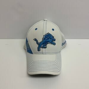 White Detroit Lions Hat Reebok L/XL NFL Equipment